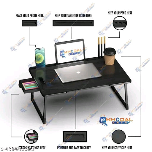 Foldable wooden mini laptop table